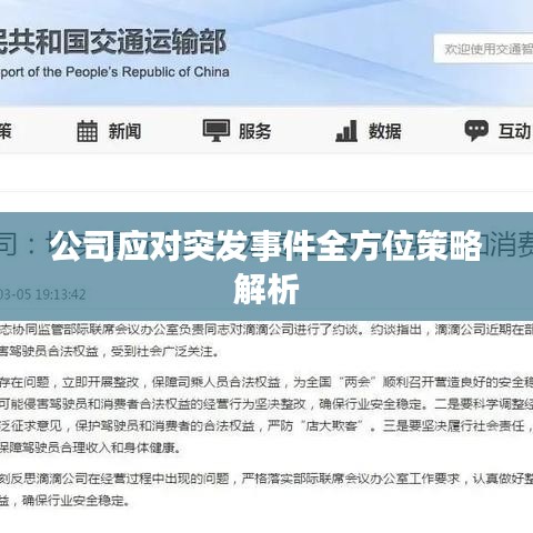 公司应对突发事件全方位策略解析