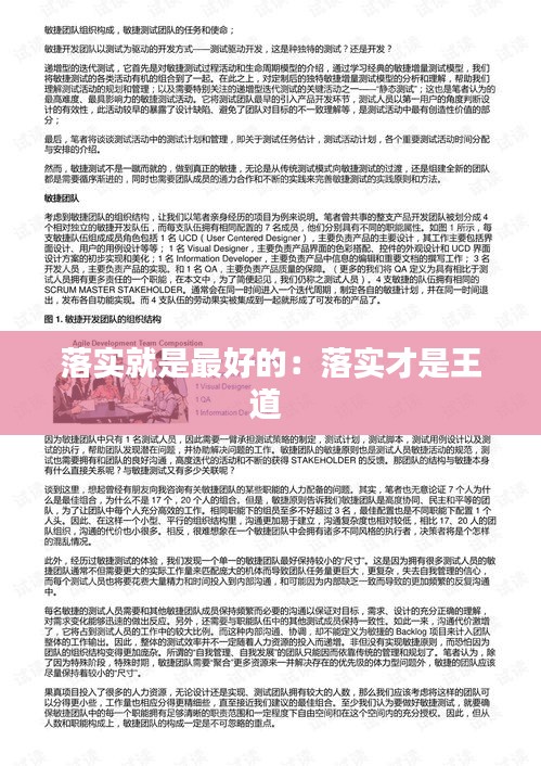 落实就是最好的：落实才是王道 
