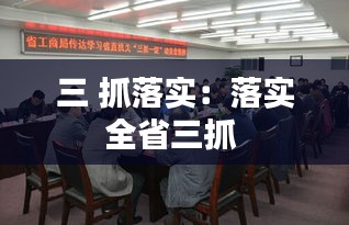 三 抓落实：落实全省三抓 