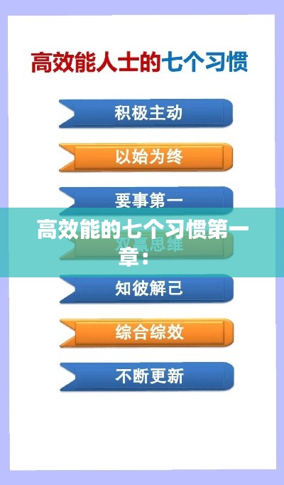 高效能的七个习惯第一章： 
