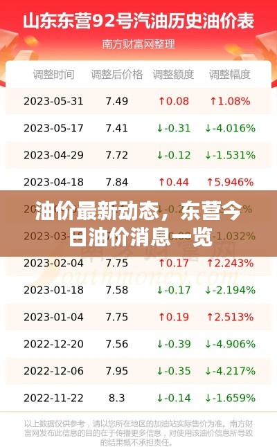 油价最新动态，东营今日油价消息一览