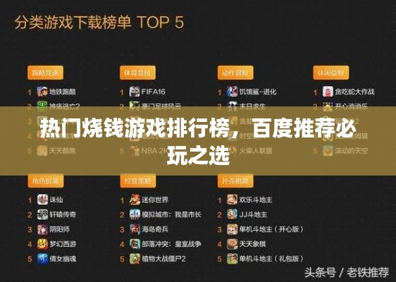 热门烧钱游戏排行榜，百度推荐必玩之选