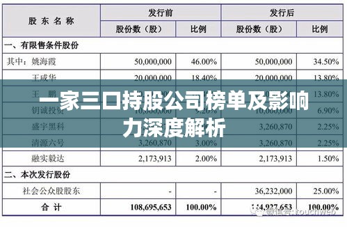 一家三口持股公司榜单及影响力深度解析