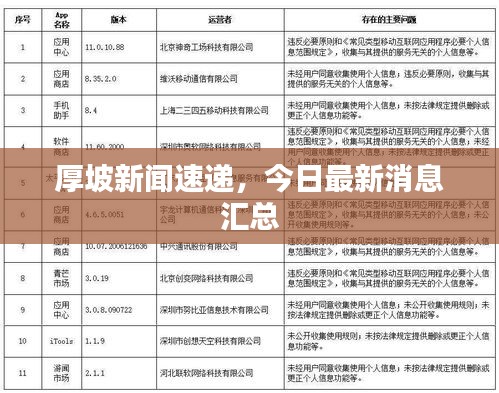 厚坡新闻速递，今日最新消息汇总