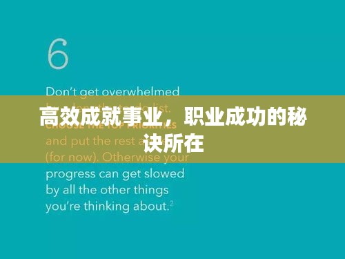 高效成就事业，职业成功的秘诀所在