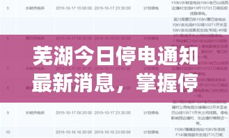 芜湖今日停电通知最新消息，掌握停电信息，提前做好应对准备！