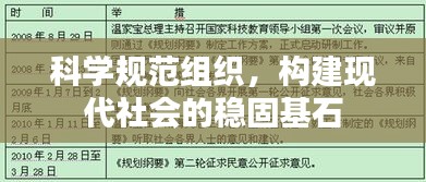 科学规范组织，构建现代社会的稳固基石