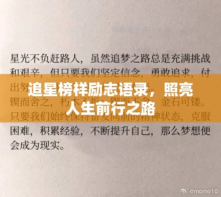 追星榜样励志语录，照亮人生前行之路