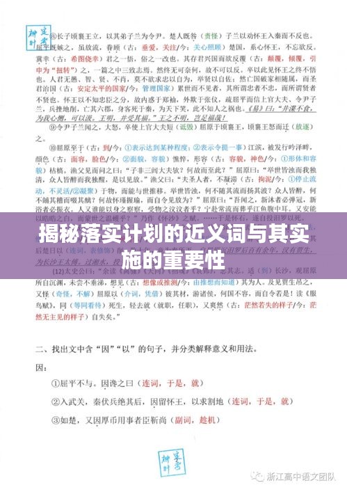 揭秘落实计划的近义词与其实施的重要性