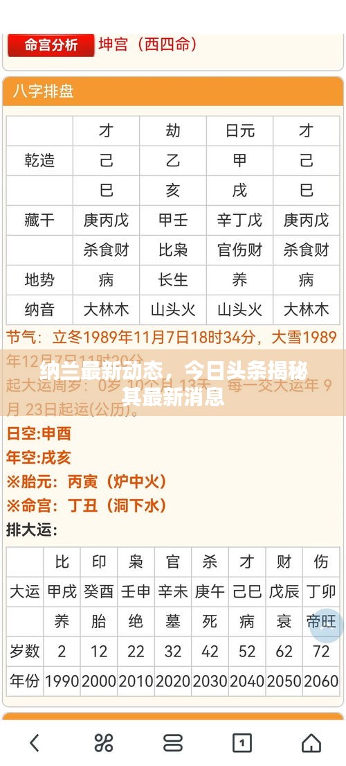 纳兰最新动态，今日头条揭秘其最新消息