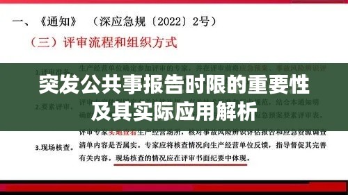 突发公共事报告时限的重要性及其实际应用解析