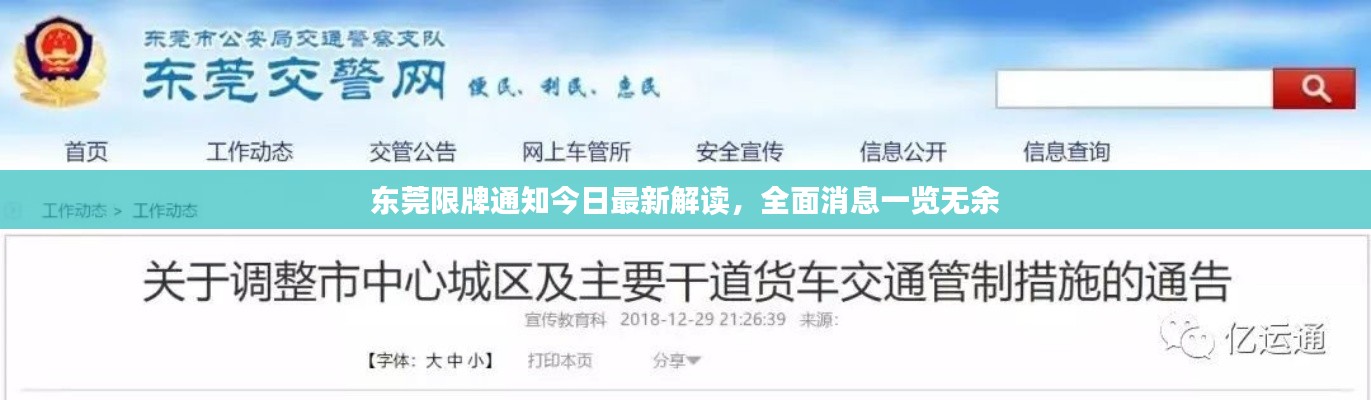东莞限牌通知今日最新解读，全面消息一览无余