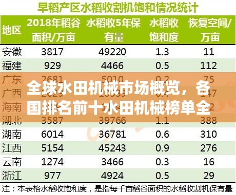 全球水田机械市场概览，各国排名前十水田机械榜单全解析