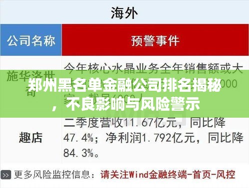 郑州黑名单金融公司排名揭秘，不良影响与风险警示