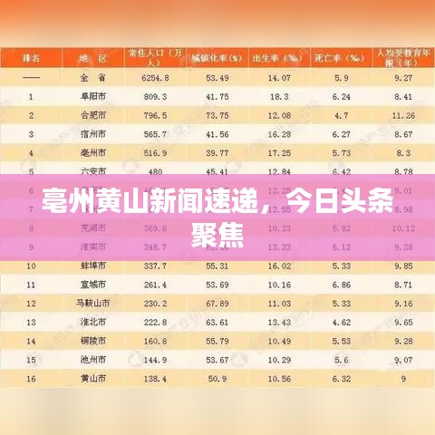 亳州黄山新闻速递，今日头条聚焦