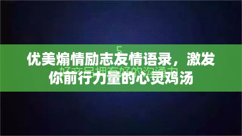 优美煽情励志友情语录，激发你前行力量的心灵鸡汤