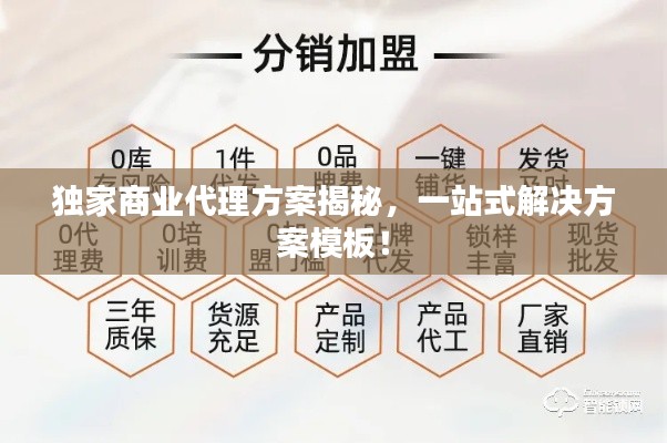 独家商业代理方案揭秘，一站式解决方案模板！