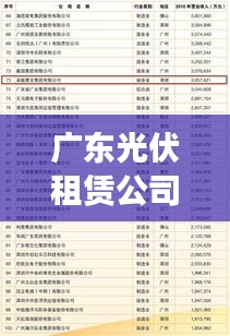广东光伏租赁公司排名揭晓，权威榜单，不容错过！