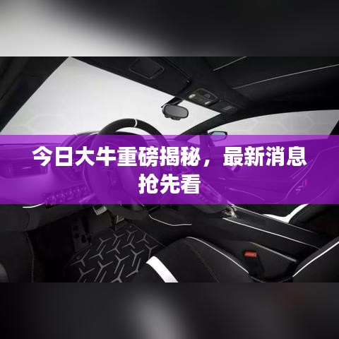 今日大牛重磅揭秘，最新消息抢先看