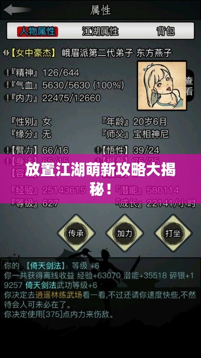 放置江湖萌新攻略大揭秘！
