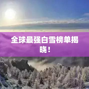 全球最强白雪榜单揭晓！