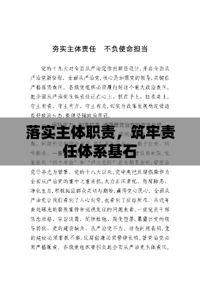 落实主体职责，筑牢责任体系基石