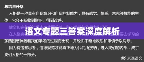 语文专题三答案深度解析