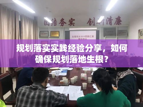 规划落实实践经验分享，如何确保规划落地生根？