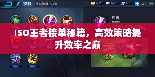 ISO王者接单秘籍，高效策略提升效率之巅