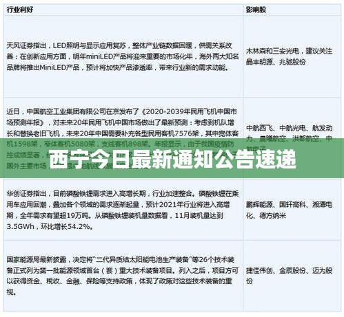 西宁今日最新通知公告速递