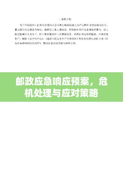 邮政应急响应预案，危机处理与应对策略
