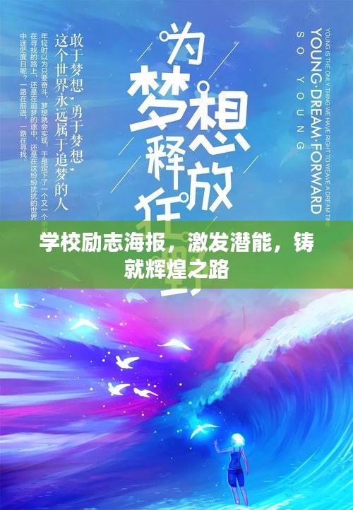 学校励志海报，激发潜能，铸就辉煌之路