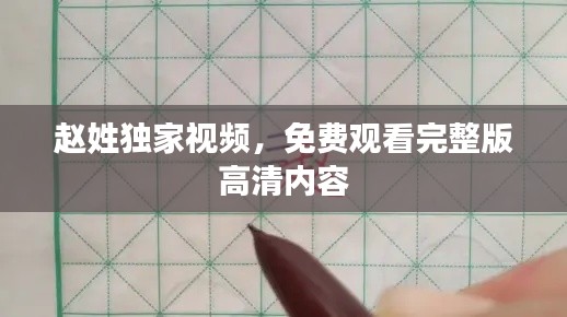 赵姓独家视频，免费观看完整版高清内容