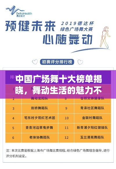 中国广场舞十大榜单揭晓，舞动生活的魅力不容小觑